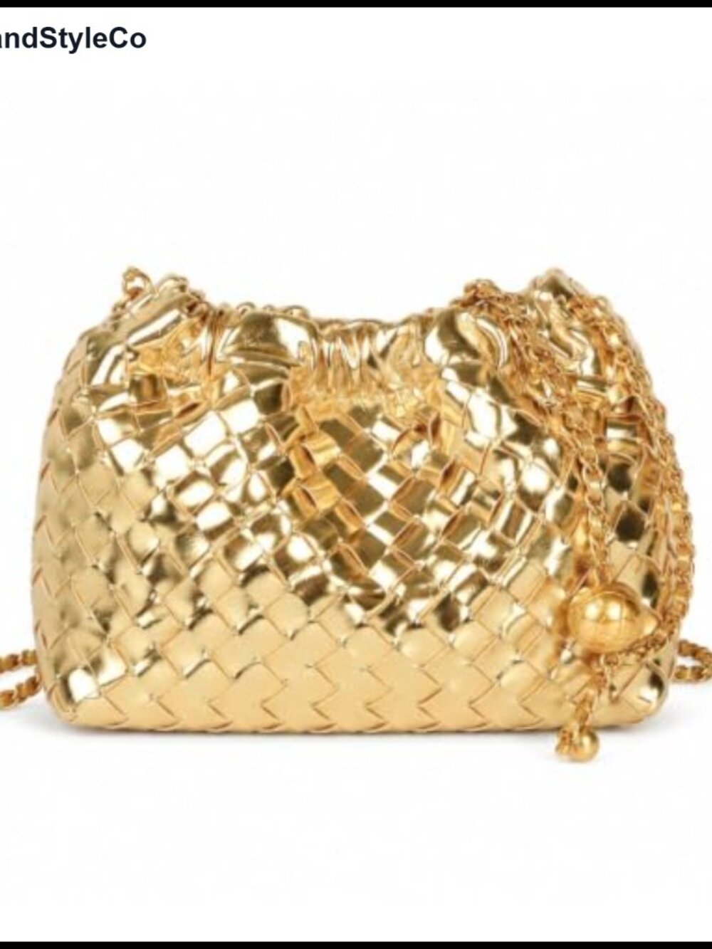 Woven Faux Leather Crossbody Bag Handwoven Evening Purse